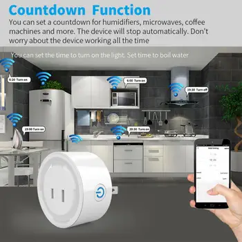 1-6 шт 10A WiFi умная розетка с функцией таймера JP Plug Tuya Smart Life App Control Голосовое управление Работает с Alexa Google Home