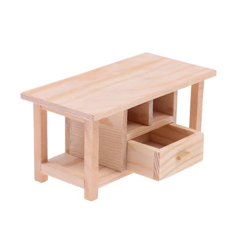 1 шт. Миниатюрный деревянный чайный столик для кукольного домика 1:12, Игрушки-модели мебели 