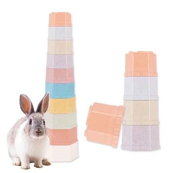10 шт Многоразовых разноцветных игрушек-кроликов, в которых прячется еда, Игровые стаканчики для хомяков, шиншилл.