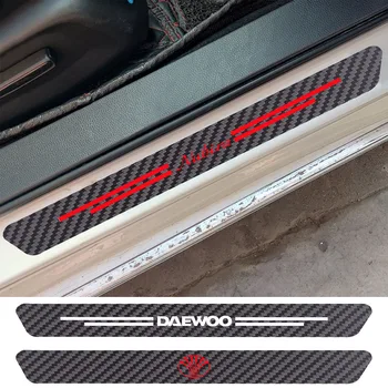 4ШТ Наклейка Из Углеродного Волокна На Порог Двери Автомобиля Daewoo G2X Gentra Nexia Rezzo Nubira Tacuma Tosca Winstorm автомобильные Аксессуары
