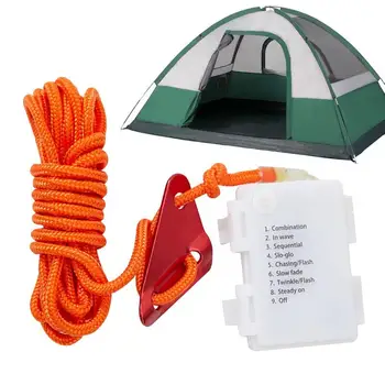 Веревка для палатки Регулируемый Светодиодный Парашютный шнур Снаряжение для кемпинга на открытом воздухе Веревка для палатки Прядь Парашютная катушка Шнур Наружные Стропы Шнуры для палатки