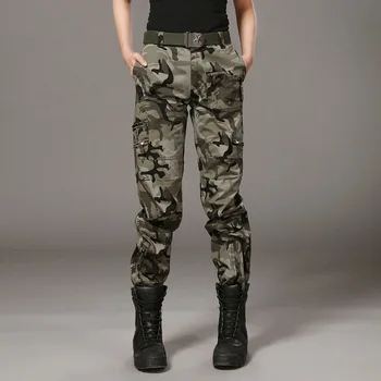 Военные брюки-карго для охоты на открытом воздухе, женские армейские брюки для кемпинга, модные камуфляжные тактические брюки, прямые хлопковые спортивные брюки