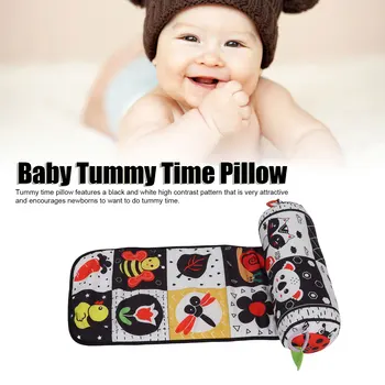 Детская Подушка Tummy Time Toy, Черно-Белая Подушка Для Лежания, Двусторонняя Сенсорная Игрушка, Подушка для Тренировки Головы Новорожденного на 0-12 Месяцев