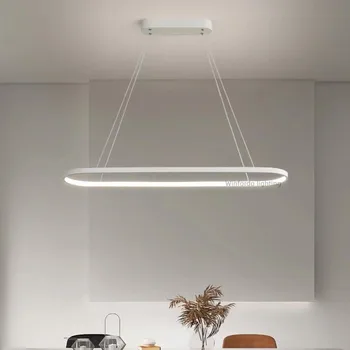 Дизайнерский потолочный светильник для столовой в скандинавском стиле, современный минималистский стол, столовая, бар, креативное слово, светодиодная лента