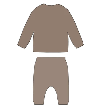 Комплект детской одежды Вязаный пуловер и длинные брюки Детский вязаный комбинезон с кроличьими шапками Коричнево розовое одеяло