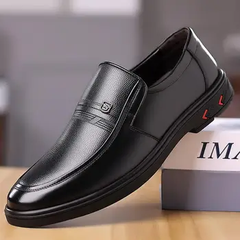 Мужская кожаная обувь для стилистов, Новинка 2023 года, осенняя деловая официальная мужская обувь, повседневные британские ботинки Martin в стиле ретро с низким берцем