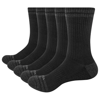 Мужские носки YUEDGE Хлопчатобумажные Мягкие Носки Mid Crew Для пеших прогулок, Бега, Спортивной работы (5 пар / упаковка)