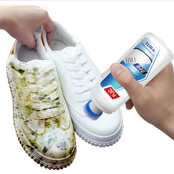 Новая маленькая белая щетка для чистки обуви, средство для очистки белой обуви, средство для обеззараживания обуви с ярко-белыми и желтыми краями, средство для полировки обуви.