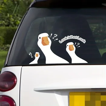 Персонализированная и креативная Забавная наклейка с изображением утки в виде вопросительного знака, Наклейка для модификации кузова автомобиля