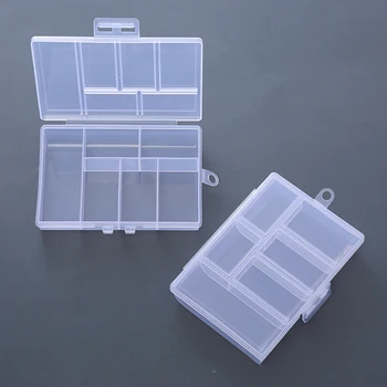 Прозрачная коробка 6-решетчатый Ящик для хранения Коробка для хранения Пластиковая коробка Прочный Практичный Настольный Органайзер Коробка