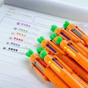 Ручка для подписи Шариковая ручка Маркер Корейская креативная канцелярская ручка 6 Цветов В 1 Шариковая ручка Цветные школьные принадлежности для детской школы