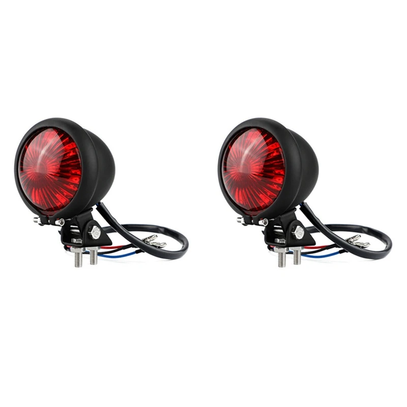 2X Мотоциклетный светодиодный задний фонарь тормозной стоп-сигнал Moto LED задний фонарь для Bobber Chopper Cafe Черный