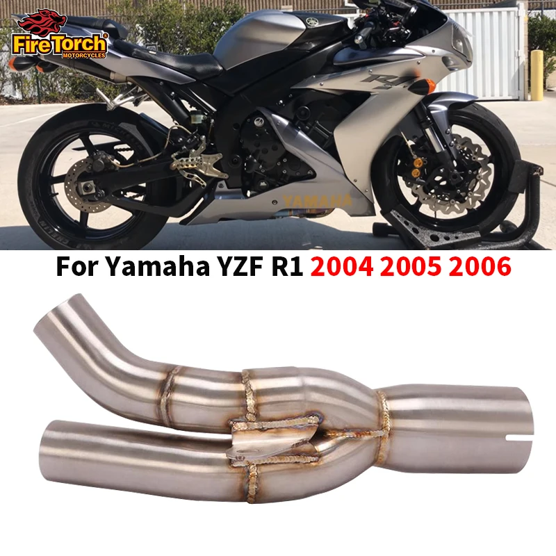 Слипоны Для Yamaha YZF R1 R 1 2004 2005 2006 Мотоцикл Выхлопной Escape Moto Модифицированный Средний Соединительный Патрубок Подключения Оригинального Глушителя
